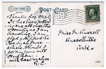 Picturesque Bridge, Vinewood Park. Topeka, Kansas. (back)