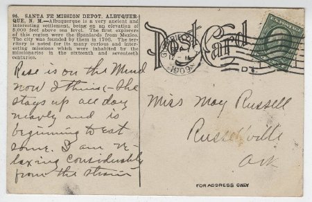 Santa Fe Mission Depot, Albuquerque, N. M. (back)