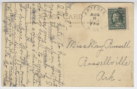 Spring Lake Pavilion, near ARTESIA, New Mexico. (back)