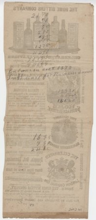 Advertisement with notes on back, January 31, 1879. (back)