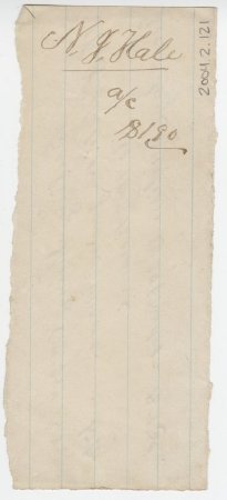 Receipt for tuition to V. E. Beeson, Oct. 25, 1875. (back)