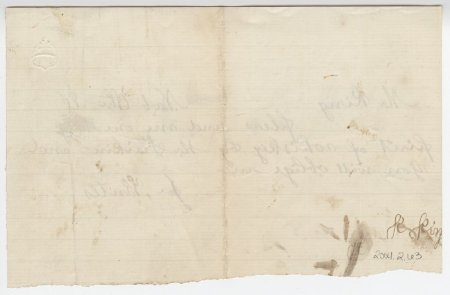 Note from Joe Butts, November (back)