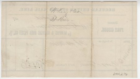 Freight bill from Regular United States Mail Line. (back)