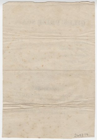 Advertisment for Giles' Prize Soap. (back)