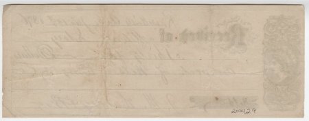 Melvin Story Receipt, Jan. 14, 1876. (back)
