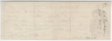 W. C. N. King Receipt, 1875 (back)