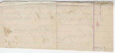W. King Account Receipt, back