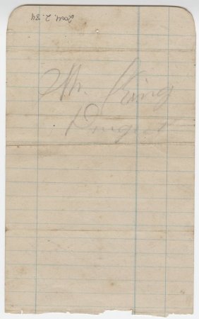 Note from James Sinclair. (back)
