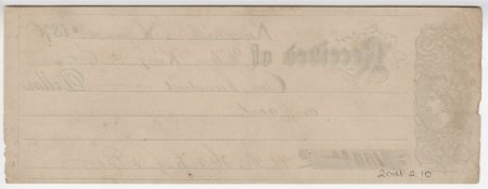 WIlson King & Co. Recoept, jan. 14, 1876. (back)