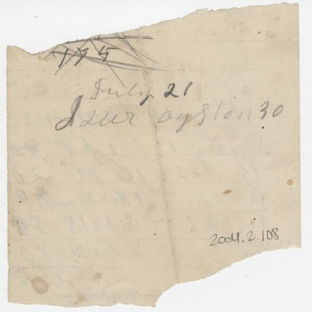 Bill for Henry Hankins July. (back)