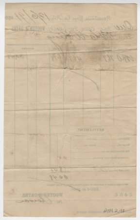 Bill for Wooten & Oates, per Rowan, December 3, 1891. (back)