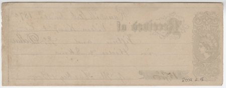 W. King Receipt, Nov. 30, 1875. (back)