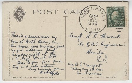 Country Scene near North Haven, Conn. (back)