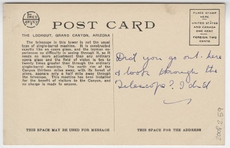 The Lookout, Grand Canyon, Arizona (back)