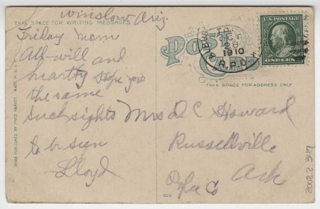 Clear Creek, Winslow, Ariz. (back)