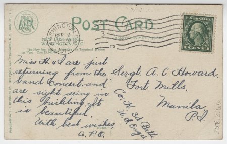 New Post Office, Washington, D.C. (back)