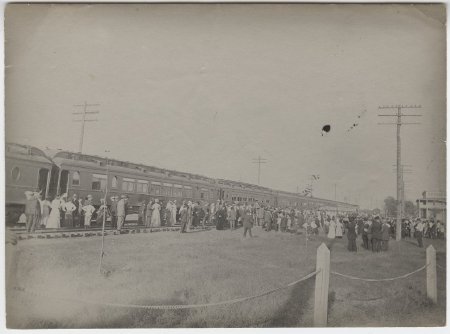 Brinkly Crowd near Train