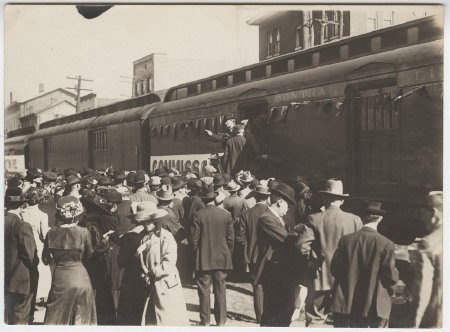 Man Speaking about Arkansas from Train Platform