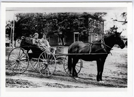 Otto Eudy in front of Old Courthouse, Dover, Arkansas