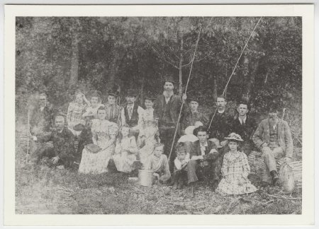 Group of people on logs