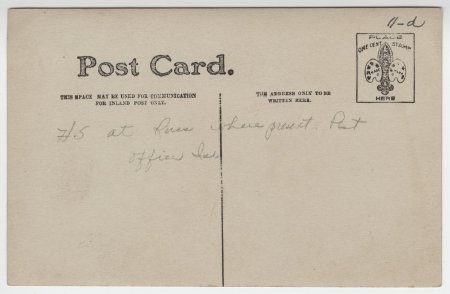 Old High School, Russellville, Ark. Postcard. (bacK)